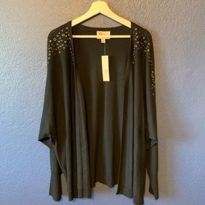 NEW ANDREA JOVINE Grommet Detail Cardigan